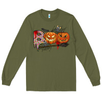 Army Green boo Long Sleeve Tee - CowhideDigitalArt