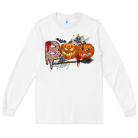 White boo Long Sleeve Tee - CowhideDigitalArt