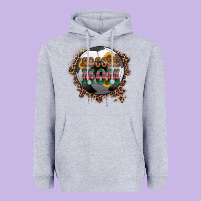 Soccer Mom With Serape And Leopard Heavyweight Hoodie Designed By Artiststas