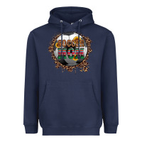 Navy soccer mom with serape and leopard Heavyweight Hoodie - Artiststas