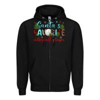 Black santa s favorite volleyball player Zipper Hoodie - JahusDesignShop
