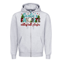 Heather Grey santa s favorite volleyball player Zipper Hoodie - JahusDesignShop