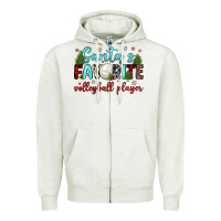 Oatmeal Heather santa s favorite volleyball player Zipper Hoodie - JahusDesignShop