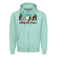 Seafoam santa s favorite volleyball player Zipper Hoodie - JahusDesignShop