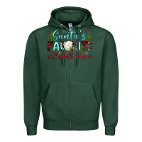 Sports Green santa s favorite volleyball player Zipper Hoodie - JahusDesignShop