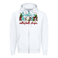 White santa s favorite volleyball player Zipper Hoodie - JahusDesignShop