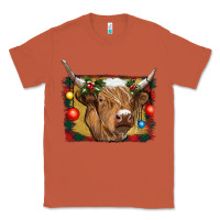 Copper highland cow christmas Classic Tee - RanaPortraitStore
