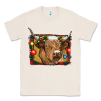 Natural highland cow christmas Classic Tee - RanaPortraitStore
