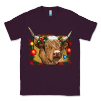 Plum highland cow christmas Classic Tee - RanaPortraitStore