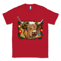 Red highland cow christmas Classic Tee - RanaPortraitStore
