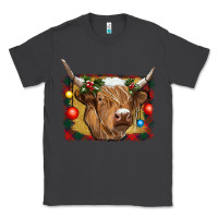 Smoke highland cow christmas Classic Tee - RanaPortraitStore