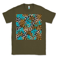 Army Green turquoise glitter cowhide leopard seamless pattern Classic Tee - BundleAndBundleShop