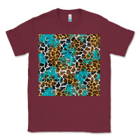 Burgundy turquoise glitter cowhide leopard seamless pattern Classic Tee - BundleAndBundleShop