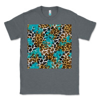 Charcoal Heather turquoise glitter cowhide leopard seamless pattern Classic Tee - BundleAndBundleShop