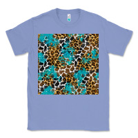 Colony Blue turquoise glitter cowhide leopard seamless pattern Classic Tee - BundleAndBundleShop