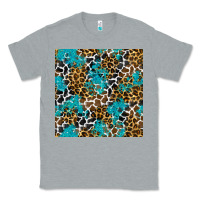 Heather Grey turquoise glitter cowhide leopard seamless pattern Classic Tee - BundleAndBundleShop
