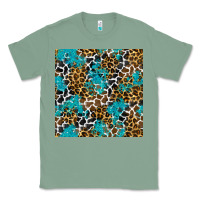 Sage turquoise glitter cowhide leopard seamless pattern Classic Tee - BundleAndBundleShop
