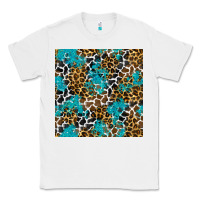 White turquoise glitter cowhide leopard seamless pattern Classic Tee - BundleAndBundleShop