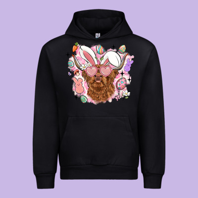 Highland Heifer Easter Urban Hoodie Designed By Lillyallendesigns
