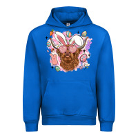 Cobalt highland heifer easter Urban Hoodie - LillyAllenDesigns