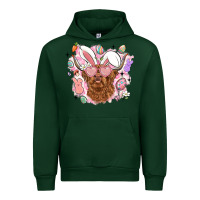Forest Green highland heifer easter Urban Hoodie - LillyAllenDesigns