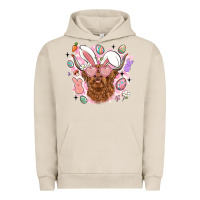 Pigment French Oak highland heifer easter Urban Hoodie - LillyAllenDesigns