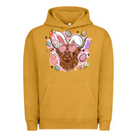 Pigment Peanut Butter highland heifer easter Urban Hoodie - LillyAllenDesigns