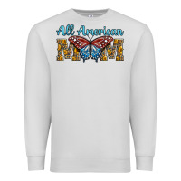 Dove Grey all american mom american flag butterfly Premium Sweatshirt - LillyAllenDesigns
