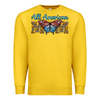 Lemon all american mom american flag butterfly Premium Sweatshirt - LillyAllenDesigns