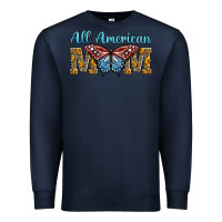 Navy all american mom american flag butterfly Premium Sweatshirt - LillyAllenDesigns