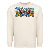 Sandshell all american mom american flag butterfly Premium Sweatshirt - LillyAllenDesigns
