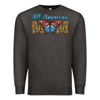 Smoke all american mom american flag butterfly Premium Sweatshirt - LillyAllenDesigns