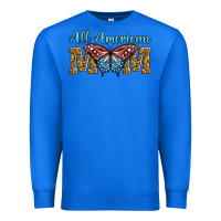 True Royal all american mom american flag butterfly Premium Sweatshirt - LillyAllenDesigns