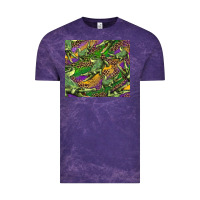 Cloud Purple mardi gras louisiana crocodile leopard Vintage Tee - RanaPortraitStore