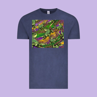 Vintage Tee mardi gras louisiana crocodile leopard
