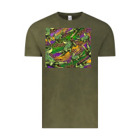Vintage Olive mardi gras louisiana crocodile leopard Vintage Tee - RanaPortraitStore