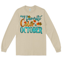 Mushroom my favorite color is october Long Sleeve Tee - HRA Design Shop