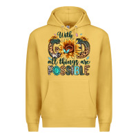 Antique Gold with god all things are possible malias Premium Hoodie - MaliasSmallBusiness