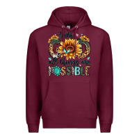 Burgundy with god all things are possible malias Premium Hoodie - MaliasSmallBusiness