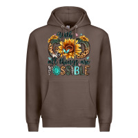 Coffee with god all things are possible malias Premium Hoodie - MaliasSmallBusiness