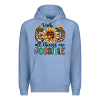 Colony Blue with god all things are possible malias Premium Hoodie - MaliasSmallBusiness