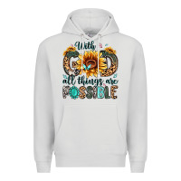 Dove Grey with god all things are possible malias Premium Hoodie - MaliasSmallBusiness