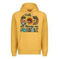 Mustard with god all things are possible malias Premium Hoodie - MaliasSmallBusiness