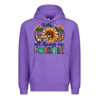 Purple with god all things are possible malias Premium Hoodie - MaliasSmallBusiness