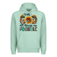 Seafoam with god all things are possible malias Premium Hoodie - MaliasSmallBusiness