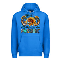 True Royal with god all things are possible malias Premium Hoodie - MaliasSmallBusiness