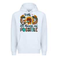 White with god all things are possible malias Premium Hoodie - MaliasSmallBusiness