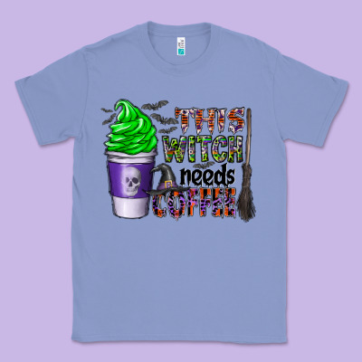 This Witch Needs Coffee Classic Tee Designed By Cowhidedigitalart
