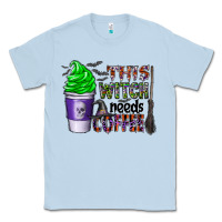 Dusty Blue this witch needs coffee Classic Tee - CowhideDigitalArt