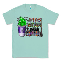 Seafoam this witch needs coffee Classic Tee - CowhideDigitalArt